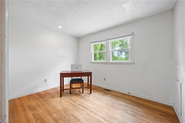 16 Diggs Dr, Hampton, VA 23666 - home office featuring light wood-style flooring and recessed lighting