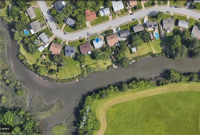 16 Diggs Dr, Hampton, VA 23666 - aerial view of property and surrounding area featuring nearby suburban area