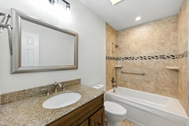3144 Aaron Dr, Chesapeake, VA 23323 - full bathroom with vanity, bathing tub / shower combination, and recessed lighting