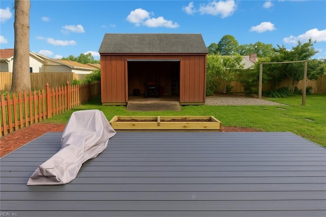 4225 Terry Dr, Chesapeake, VA 23321 - deck featuring a fenced backyard and a shed