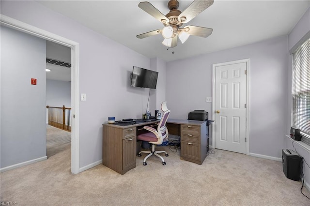 4041 Hargrove Lndg, Suffolk, VA 23435 - home office with a ceiling fan and light carpet