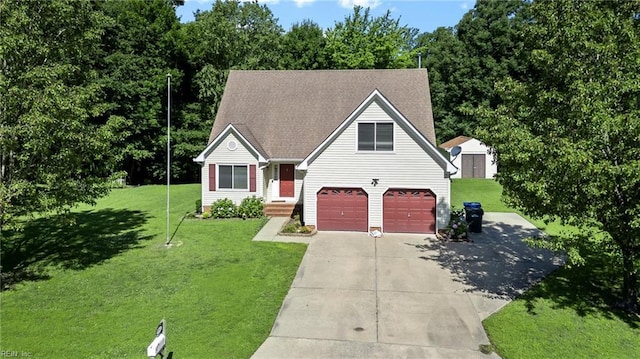 4041 Hargrove Lndg, Suffolk, VA 23435 - view of front of house featuring concrete driveway, a garage, and a front yard