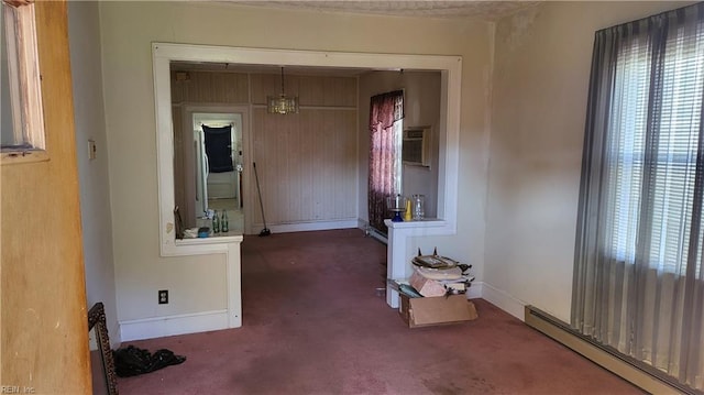 2209 Saint Denis Ave, Norfolk, VA 23509 - foyer entrance with a baseboard radiator, plenty of natural light, carpet floors, and a wall mounted air conditioner