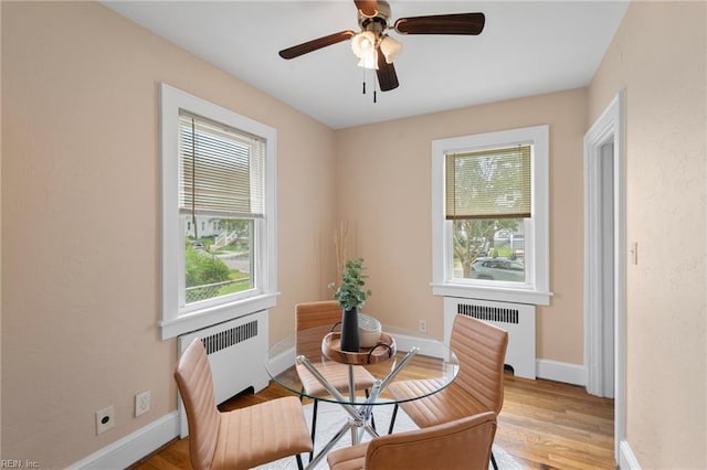 440 Maryland Ave, Norfolk, VA 23508 - dining room with radiator heating unit, plenty of natural light, and light wood finished floors