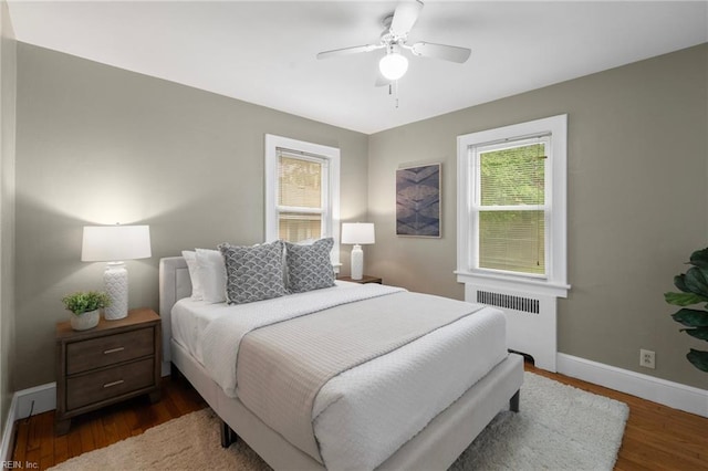 440 Maryland Ave, Norfolk, VA 23508 - bedroom featuring radiator heating unit, wood finished floors, and a ceiling fan