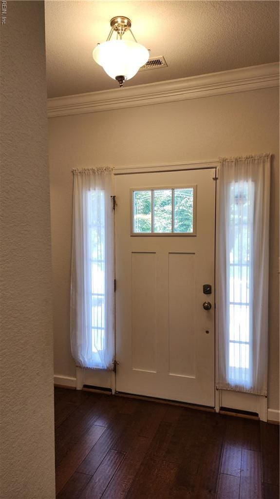 217 Wineberry Way, Yorktown, VA 23692 - foyer entrance with crown molding and dark wood-type flooring