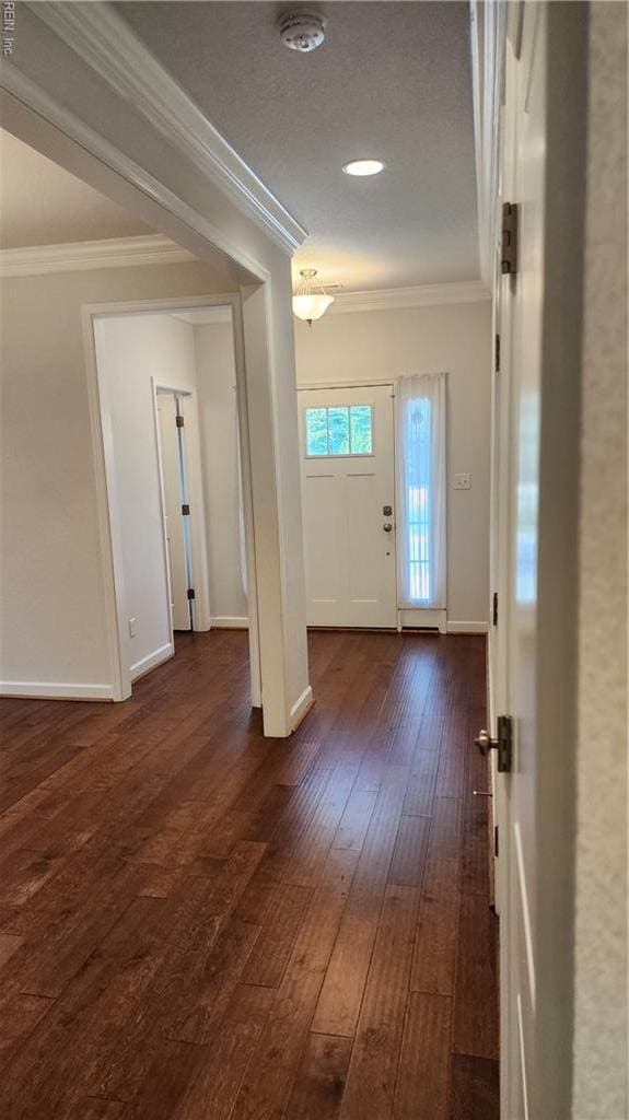 217 Wineberry Way, Yorktown, VA 23692 - foyer entrance with dark wood finished floors and crown molding