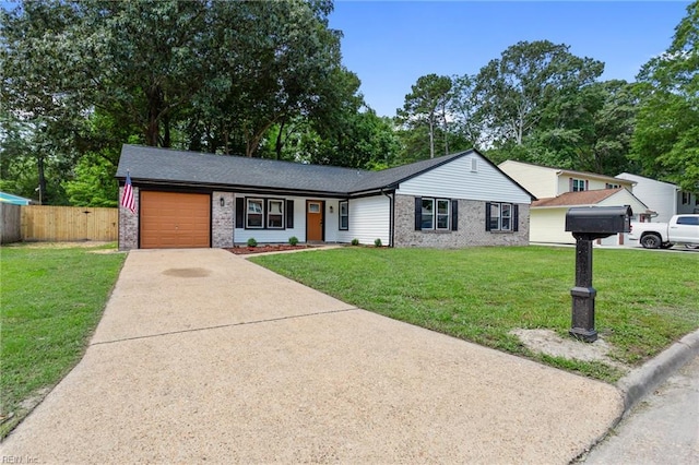 4809 Orchard Ln, Virginia Beach, VA 23464 - single story home featuring concrete driveway, a garage, and brick siding