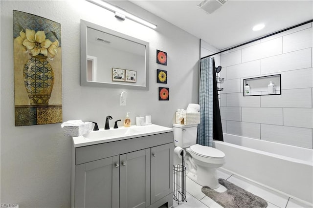 78 Calvary Ter, Hampton, VA 23666 - full bath with vanity, shower / tub combo with curtain, and tile patterned floors