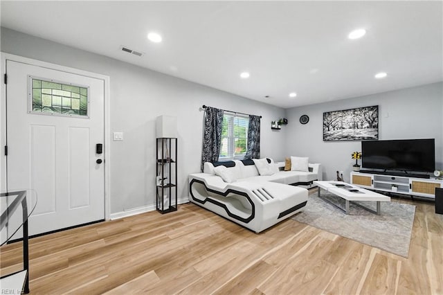 78 Calvary Ter, Hampton, VA 23666 - living area with light wood finished floors and recessed lighting