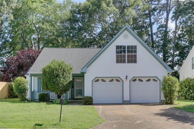 816 Mccrae Dr, Newport News, VA 23608 - view of front of house with a garage, driveway, a front yard, and a shingled roof