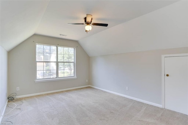 816 Mccrae Dr, Newport News, VA 23608 - bonus room with carpet, vaulted ceiling, and a ceiling fan