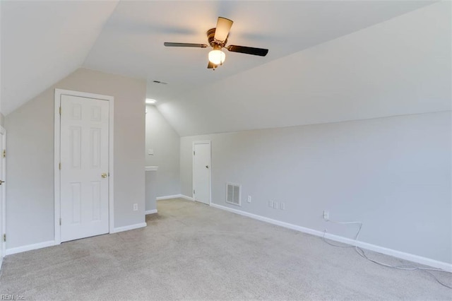 816 Mccrae Dr, Newport News, VA 23608 - additional living space with vaulted ceiling, carpet floors, and ceiling fan