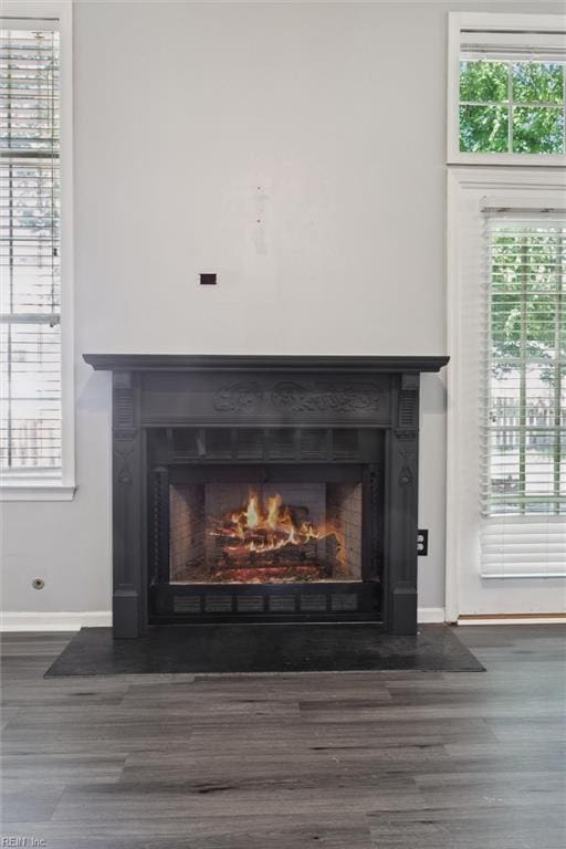 100 Peacepipe Pl, Williamsburg, VA 23185 - detailed view of a lit fireplace and wood finished floors