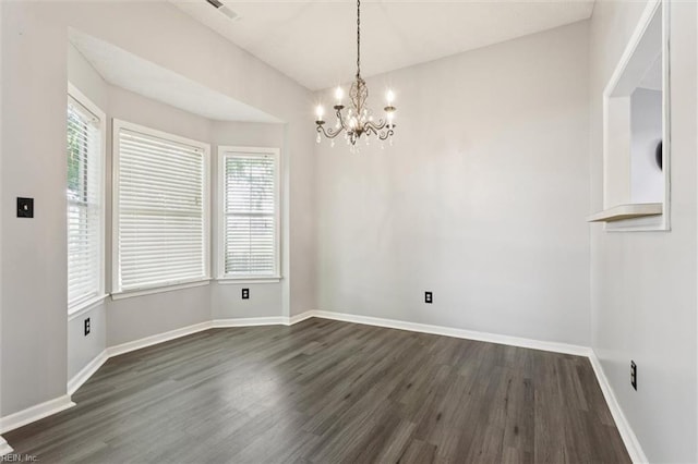 100 Peacepipe Pl, Williamsburg, VA 23185 - unfurnished dining area featuring a chandelier and dark wood-style flooring