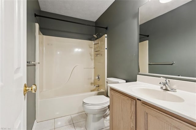 100 Peacepipe Pl, Williamsburg, VA 23185 - bathroom with tile patterned floors, vanity,  shower combination, and a textured ceiling
