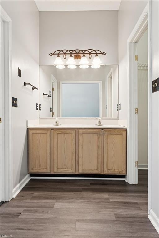 100 Peacepipe Pl, Williamsburg, VA 23185 - bathroom with double vanity and wood finished floors