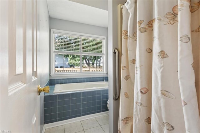 100 Peacepipe Pl, Williamsburg, VA 23185 - bathroom featuring tile patterned flooring and tiled bath