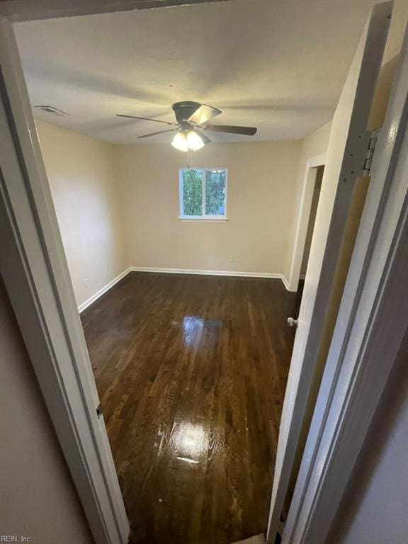 2932 Sunrise Ave, Chesapeake, VA 23324 - empty room featuring ceiling fan and dark wood-type flooring