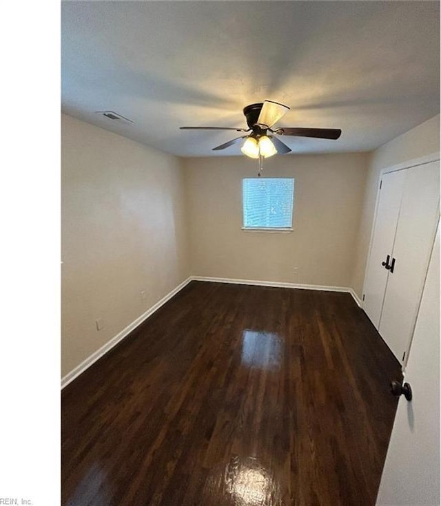 2932 Sunrise Ave, Chesapeake, VA 23324 - unfurnished bedroom with dark wood-style flooring and a ceiling fan