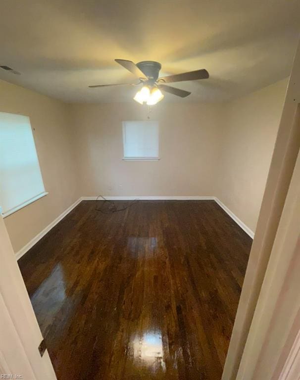 2932 Sunrise Ave, Chesapeake, VA 23324 - unfurnished room with dark wood-style floors and a ceiling fan
