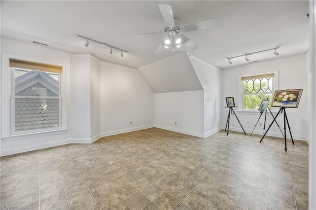 623 London St, Portsmouth, VA 23704 - bonus room featuring ceiling fan and lofted ceiling