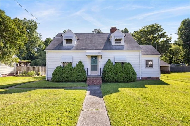 1132 Proctor St, Suffolk, VA 23434 - cape cod house with crawl space, a chimney, and roof with shingles