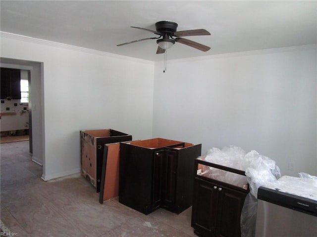 1314 18th St, Chesapeake, VA 23324 - office featuring crown molding and a ceiling fan