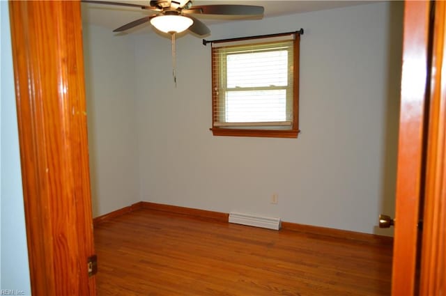 301 Woodbridge Dr, Chesapeake, VA 23322 - spare room featuring ceiling fan and wood finished floors