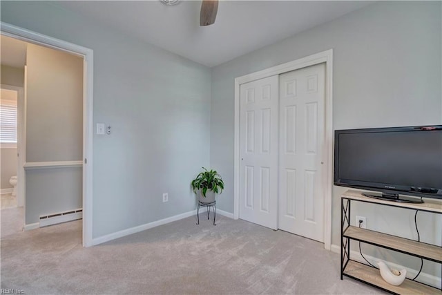 215 Lisbon Dr, Newport News, VA 23601 - sitting room featuring baseboard heating, carpet floors, and a ceiling fan