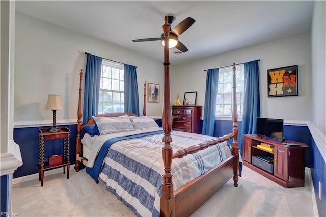 215 Lisbon Dr, Newport News, VA 23601 - bedroom with multiple windows, light carpet, and ceiling fan