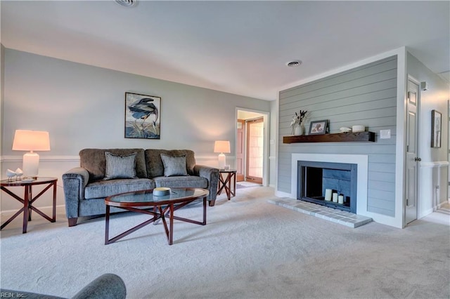 215 Lisbon Dr, Newport News, VA 23601 - living room with carpet and a fireplace