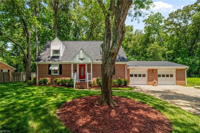 440 N Adventure Trl, Virginia Beach, VA 23454 - cape cod home featuring a garage, brick siding, and driveway