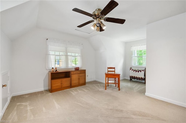 440 N Adventure Trl, Virginia Beach, VA 23454 - bonus room with light carpet, a ceiling fan, and lofted ceiling