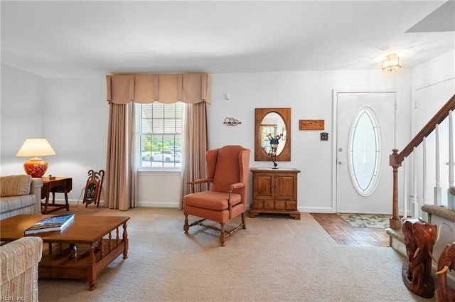 440 N Adventure Trl, Virginia Beach, VA 23454 - living room with light colored carpet and stairs