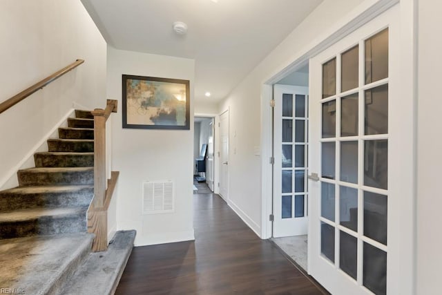 1803 Yardarm Way, Chesapeake, VA 23323 - hall featuring dark wood-type flooring, stairs, and recessed lighting
