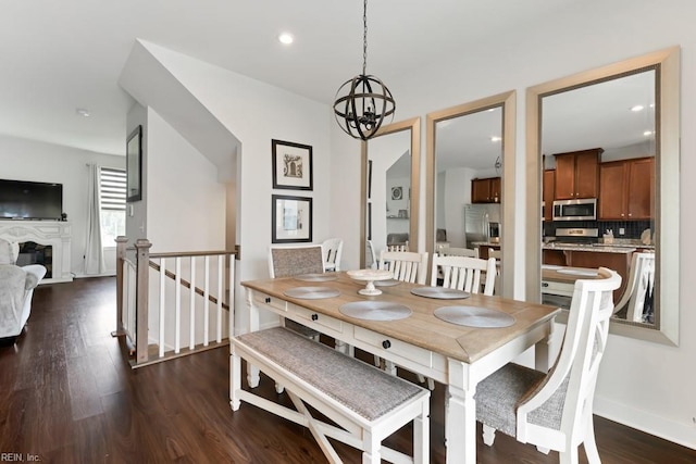 1803 Yardarm Way, Chesapeake, VA 23323 - dining space with a chandelier, dark wood-type flooring, and recessed lighting