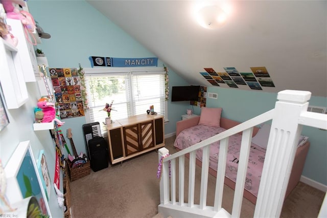 108 Sunrise Bluff Ct, Smithfield, VA 23430 - bedroom featuring carpet flooring and vaulted ceiling