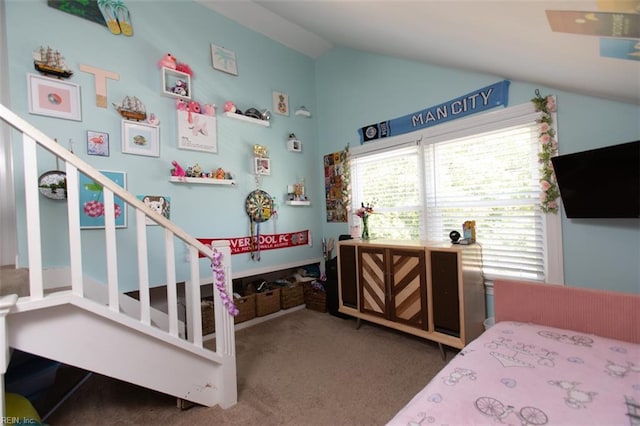 108 Sunrise Bluff Ct, Smithfield, VA 23430 - carpeted bedroom featuring vaulted ceiling