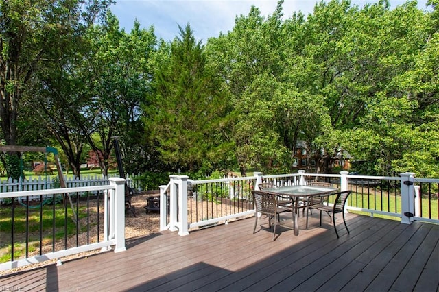 108 Sunrise Bluff Ct, Smithfield, VA 23430 - wooden deck featuring outdoor dining space