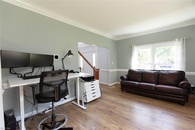 108 Sunrise Bluff Ct, Smithfield, VA 23430 - office space with ornamental molding and wood finished floors