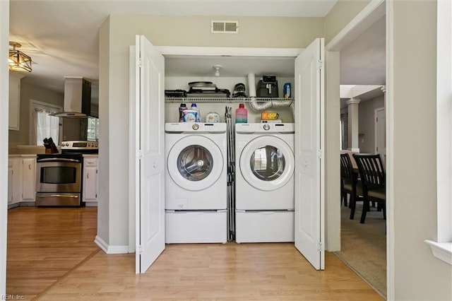 102 Saddle Dr, Newport News, VA 23602 - washroom with washer and dryer and light wood finished floors