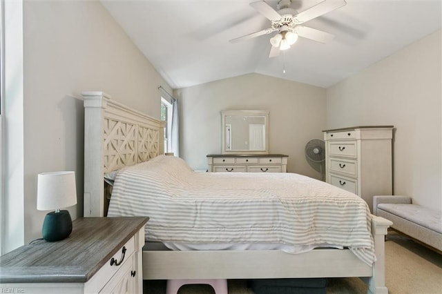 102 Saddle Dr, Newport News, VA 23602 - bedroom with vaulted ceiling, carpet floors, and a ceiling fan