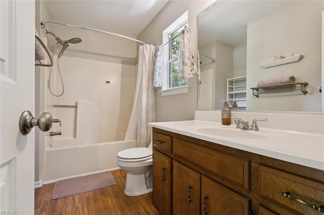 102 Saddle Dr, Newport News, VA 23602 - full bathroom featuring wood finished floors, vanity, and shower / bath combination with curtain