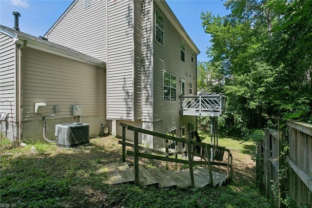 102 Saddle Dr, Newport News, VA 23602 - view of property exterior with a central AC unit and a deck