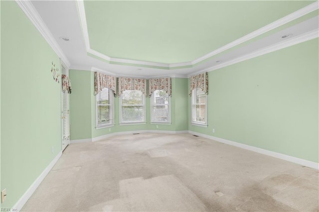 1938 Lancing Crest Ln, Chesapeake, VA 23323 - carpeted empty room featuring a tray ceiling and ornamental molding