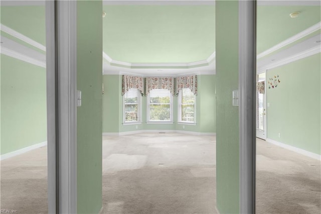 1938 Lancing Crest Ln, Chesapeake, VA 23323 - empty room with ornamental molding, a raised ceiling, carpet flooring, and a smoke detector