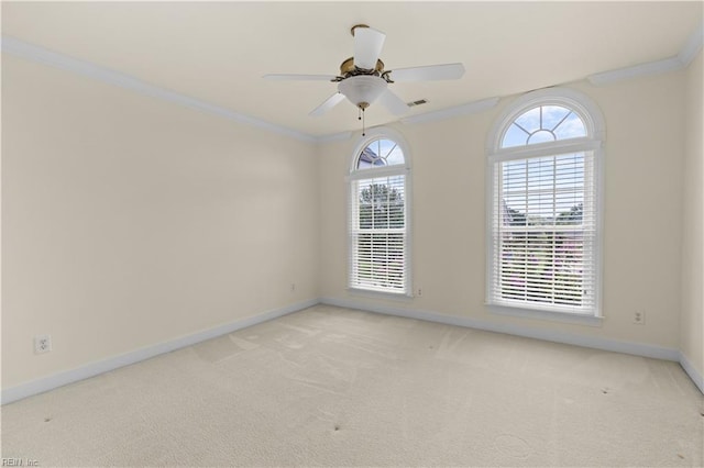 1938 Lancing Crest Ln, Chesapeake, VA 23323 - carpeted empty room featuring ornamental molding and ceiling fan