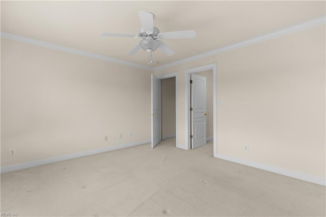1938 Lancing Crest Ln, Chesapeake, VA 23323 - unfurnished bedroom featuring crown molding, light carpet, and ceiling fan
