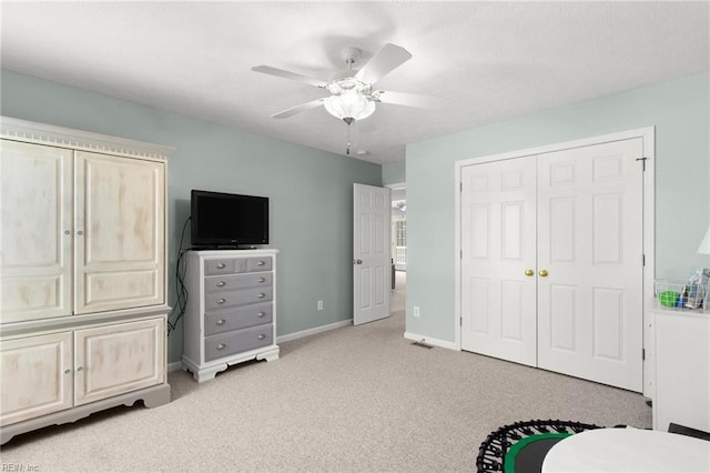 203 Vixen Ct, Yorktown, VA 23693 - carpeted bedroom with a closet and a ceiling fan